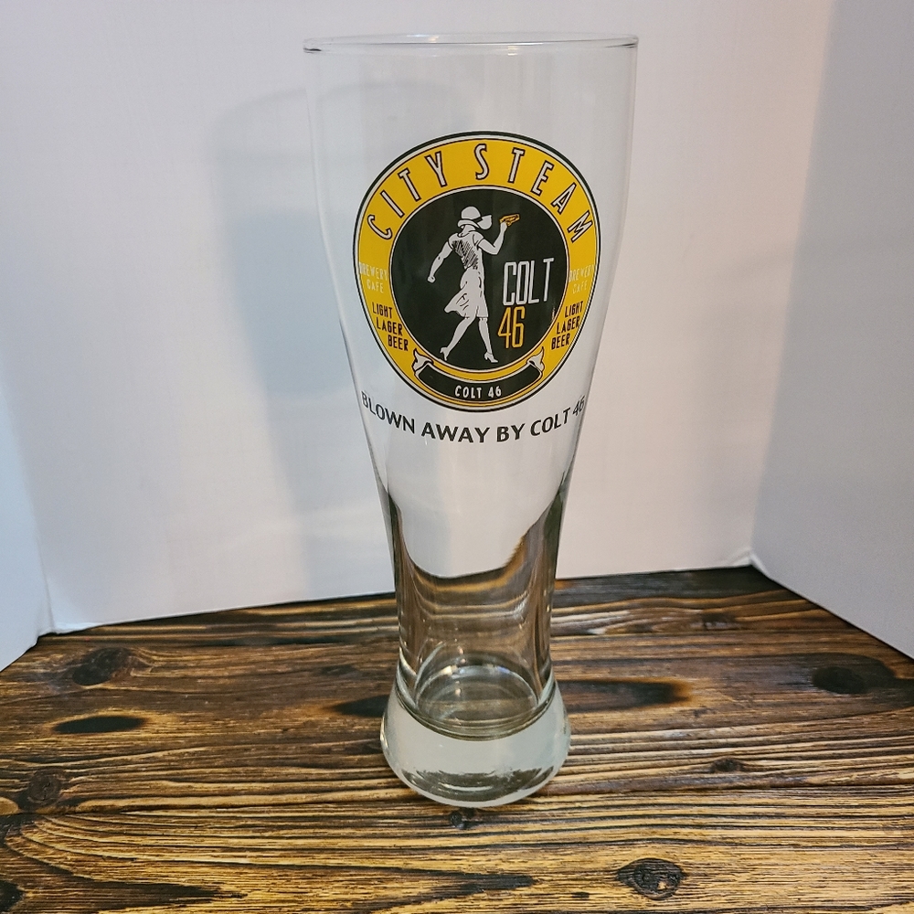 City Steam Colt 46 Clear Tall Collectible Beer Glass